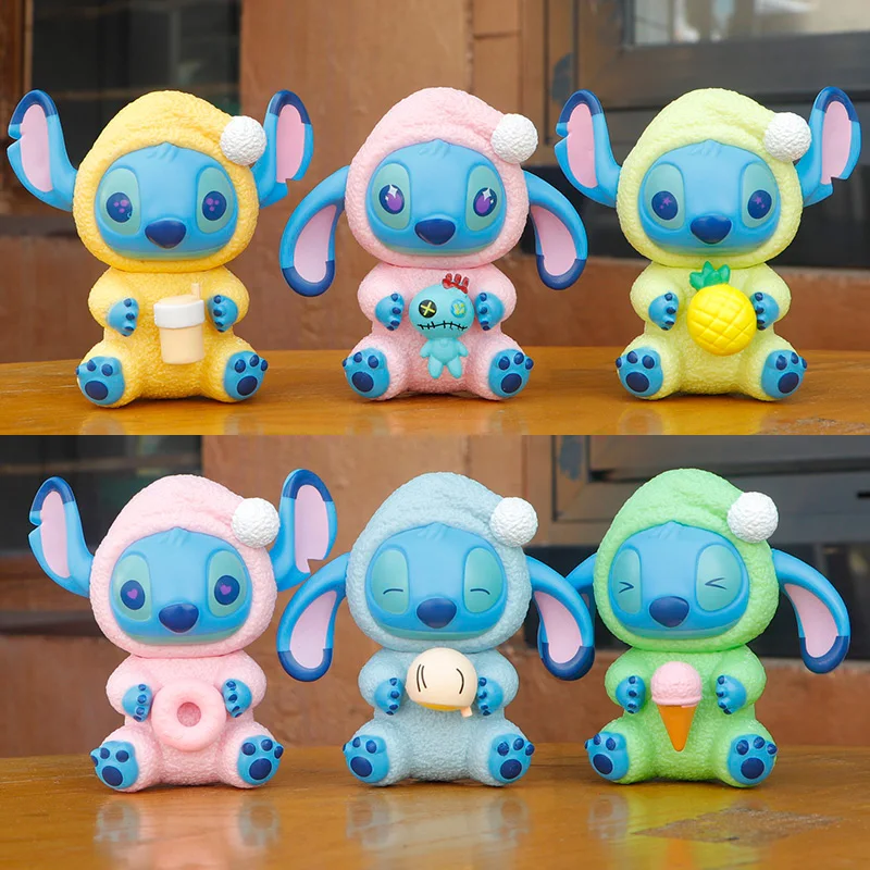 

Lilo& Stitch "one Bite Even When Sleepy" Series Blind Box Toy Figurine Cute Pajama Hand Model Toy Desktop Decoration Toy & Gift