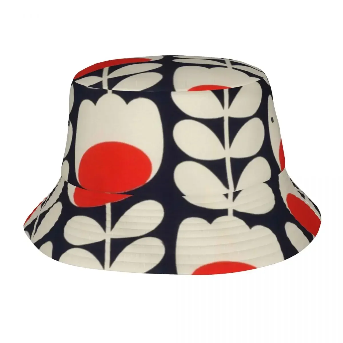 Orla Kiely, Multi Stem Flowers, Red,white Bucket Hats Panama For Man Woman Bob Hats Outdoor Fisherman Hats For Summer Unisex Cap