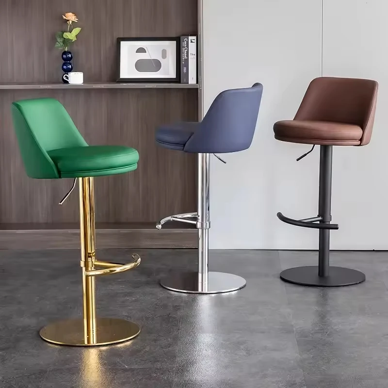 

Comfortable Ergonomic Modern Bar Stool Velvet Cushion Black Metal Base for Kitchen Pub Island