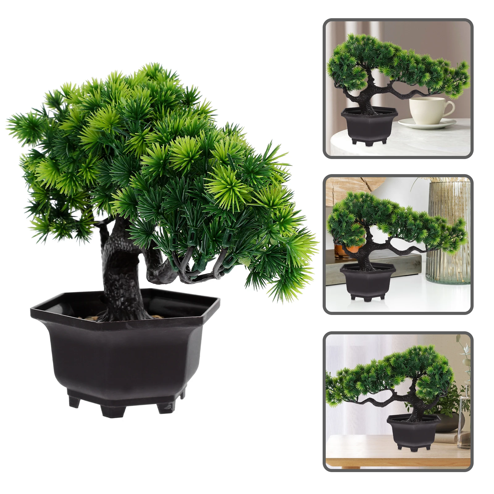 

Simulated Welcoming Pine Potted Plant Bonsai Decorations Artificial Trees for Home Fake Office Desk Mini