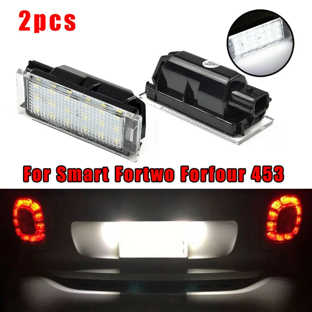 2Pcs 453 White LED License Number Plate Light Lamp No Error For Forfour High Brightness Accessories For Vehicles