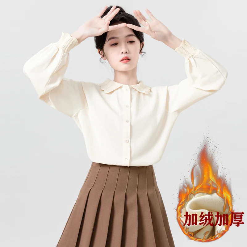 Cherry Blossom Colored Long Sve Women's Autumn New Design Sensual Top Silk Personali Small Top TT159