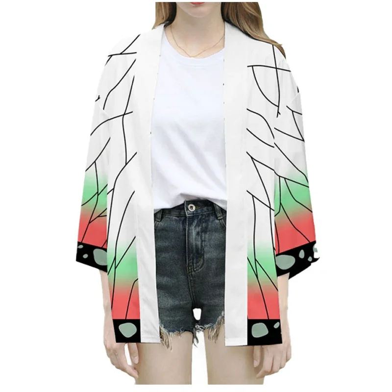 Anime Demon Slayer Costume Cosplay Kimetsu No Yaiba Kimono mantello Kamado Nezuko Tanjirou Zenitsu Shinobu Halloween Adult Kids Rob