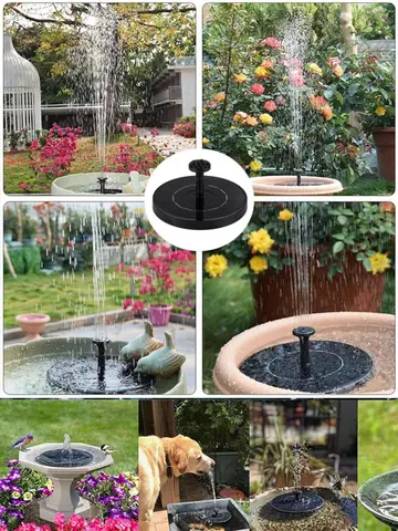Solar Water Fountain Pool Pond Waterfall Fountain Garden Supplies Decoration Outdoor New Mini Solar Powered Fountain Bird Baths