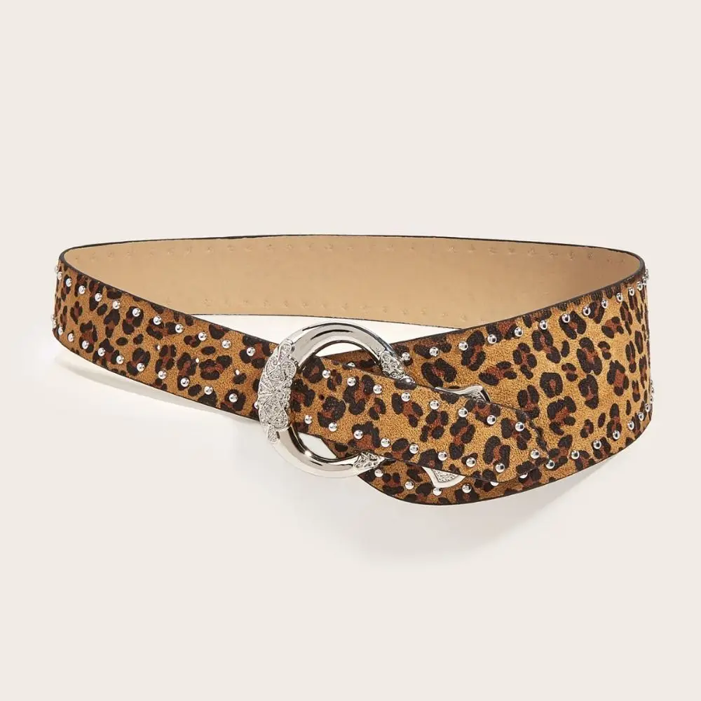 

Retro Jeans Decor Rrivet Belt Width Y2k Pu Waistbands Korean Style Spicy Girl Trouser Decoration Female/Girls