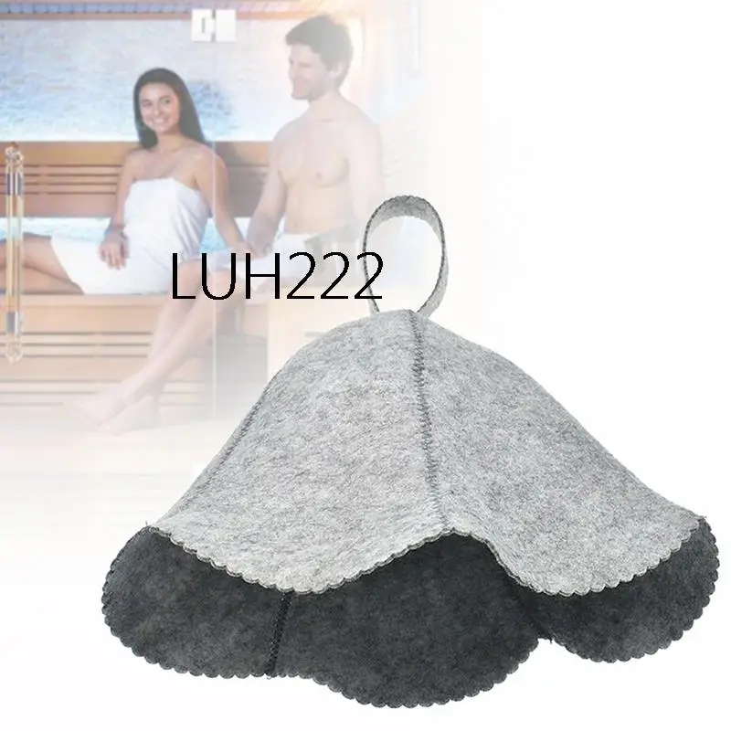 1PC Felt Head Protection Bath Anti Heat Free Size Russian Style Shower Cap Sauna Hat Wholesale 24 X 22cm