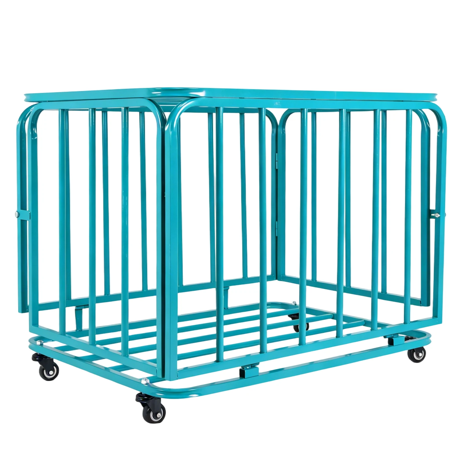 

Folding Mobile Football Storage Basket with Wheels and Lid Rolling Ball Storage Holder Cart for Garage Gym Or Playground