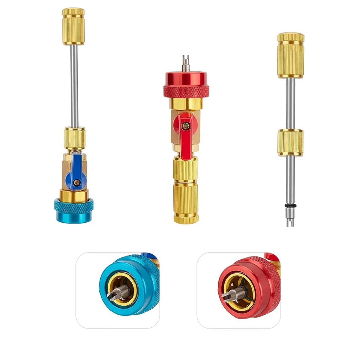 F-3C R134A Valve Core Quick Remover Installer High / Low Pressure Valve Core Remover Tool for Refrigerant Air Conditioner