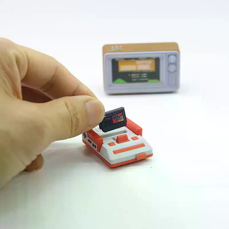 1 Piece 1/12 Dollhouse Simulation Miniature Nostalgic TV Game Console Model Living Room Scene Decoration Doll Accessories Toys