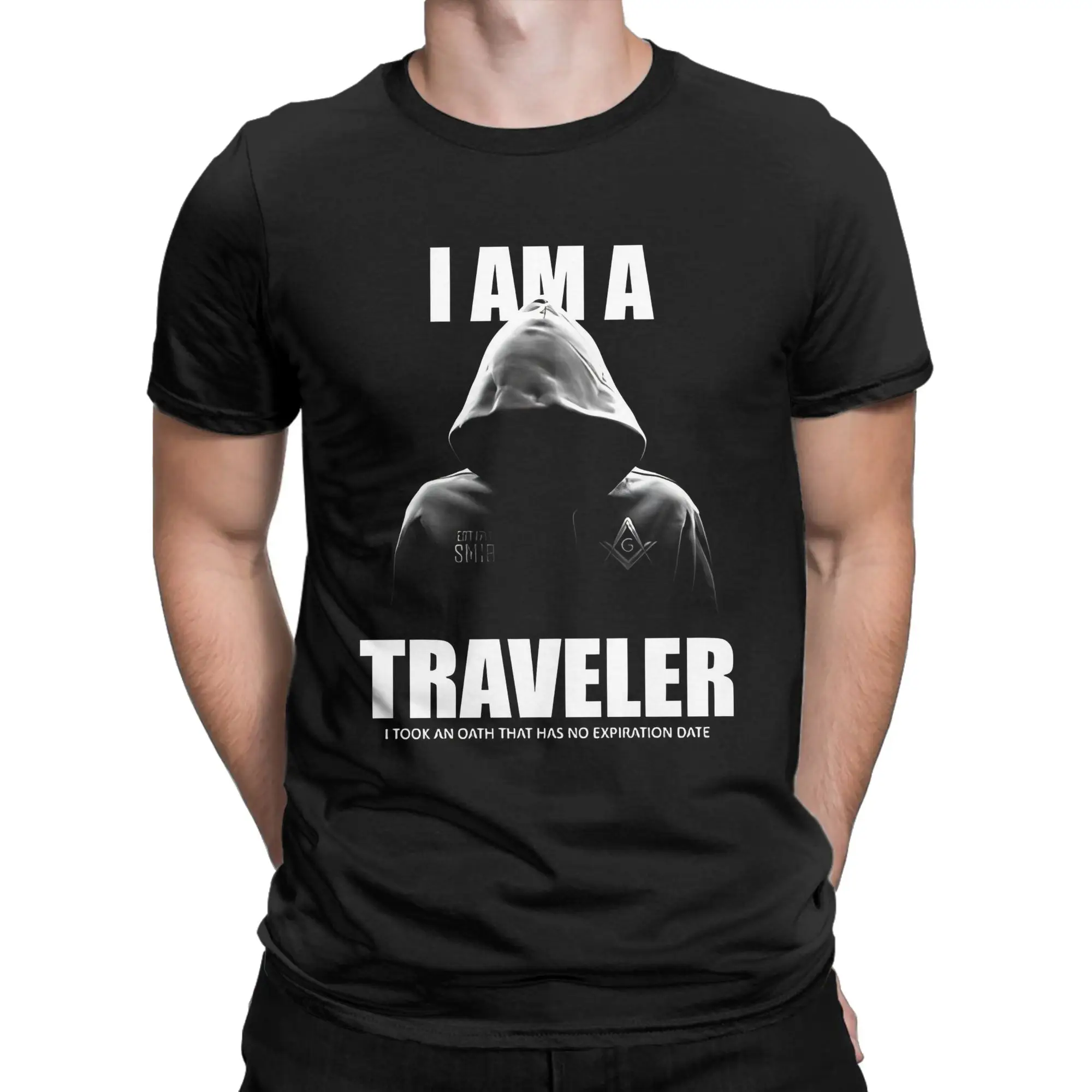 Freemason I Am A Traveler Square & Compass Masonic T-Shirt Men Women  100% Cotton Tee Shirt Round Collar T Shirts Gift Idea Tops