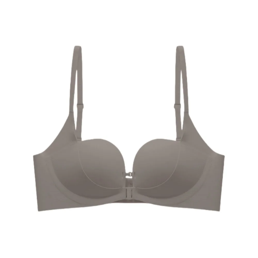 

Traceless Front Buckle Bra Shockproof Anti-sagging Push Up Underwear Gathered Breasts Adjustable Wireless Deep V Bra Sport
