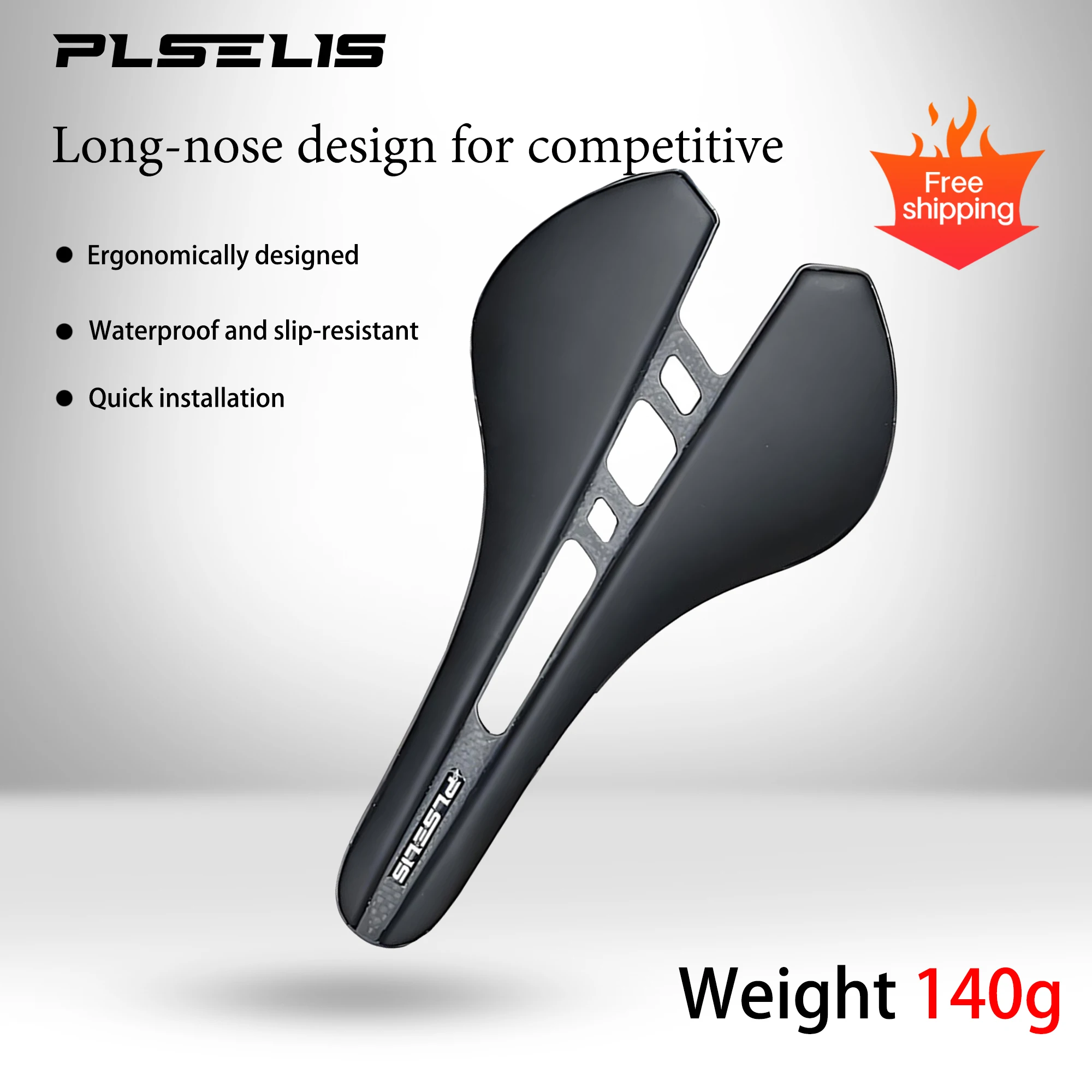 

Карбоновое седло PLSELIS Aero с длинным носом: полый дизайн, водонепроницаемость и устойчивость к скольжению для комфортной производительности