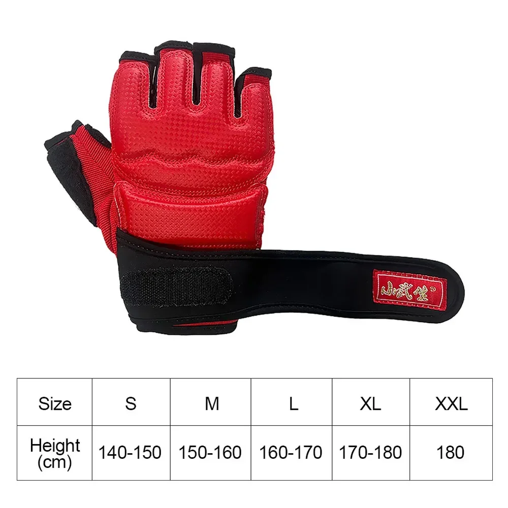 Boxing Half Finger Gloves Free Combat PU Breathable Gloves Kickboxing Training Equipment MMA Gloves Adult Childs Men Women