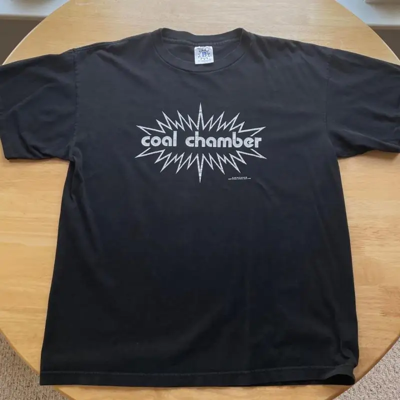 1997 Coal Chamber Silver logo Black T shirt tee