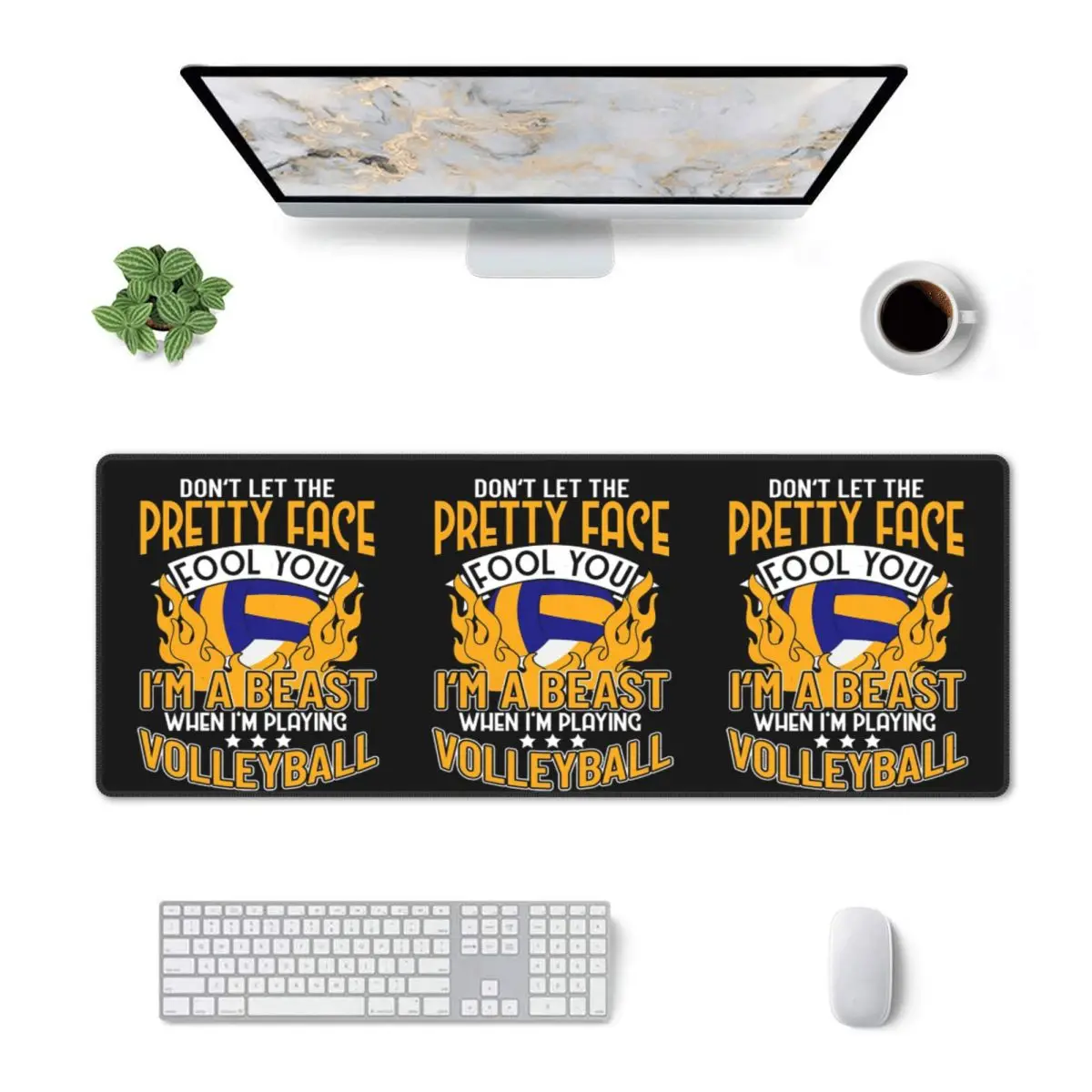 Large Mouse Pad I'm A Beast When I'm Playing Volleyball Gamer PC Laptop Mats Keyboard Carpet Computer Gaming Office Desk Mat