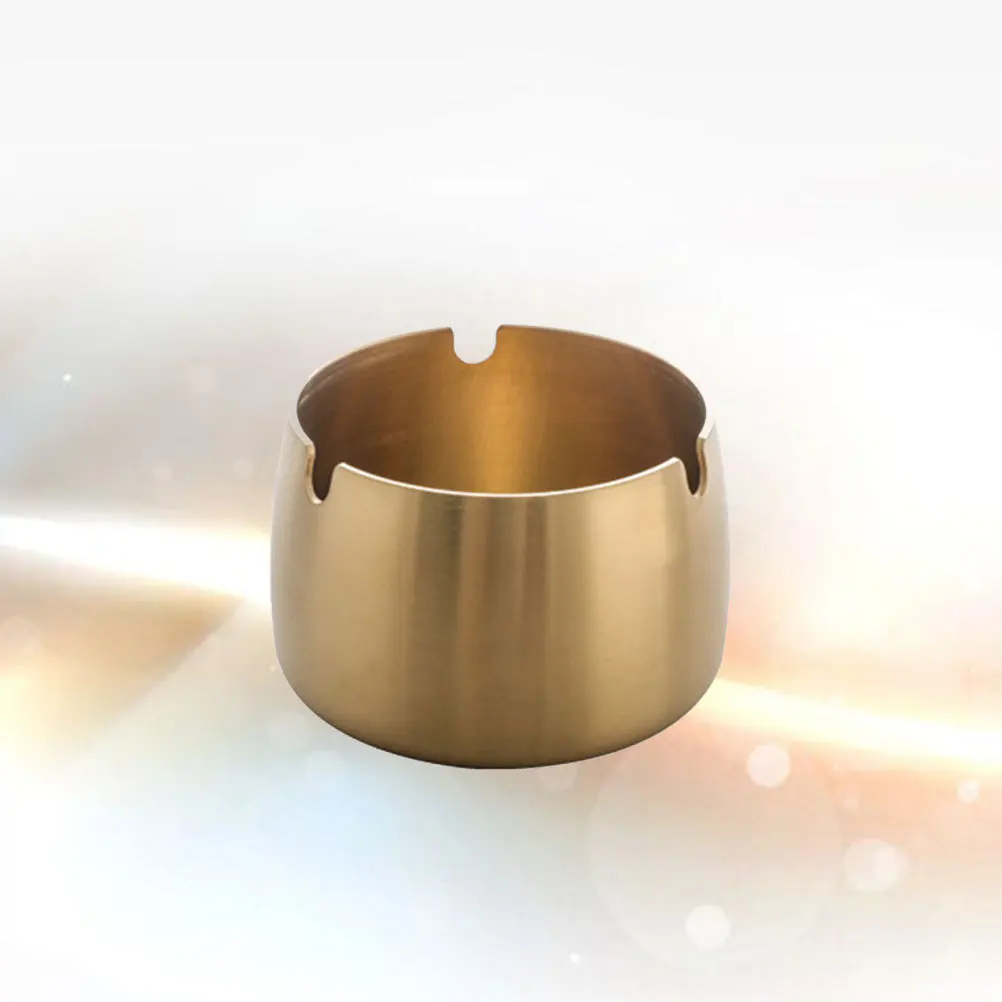 

1pc Stainless Steel Ashtray Windproof Cigarette Tray For Car Home Bar Cafe Hotel Desktop Decor Simple Design Ash Tray Tea Table