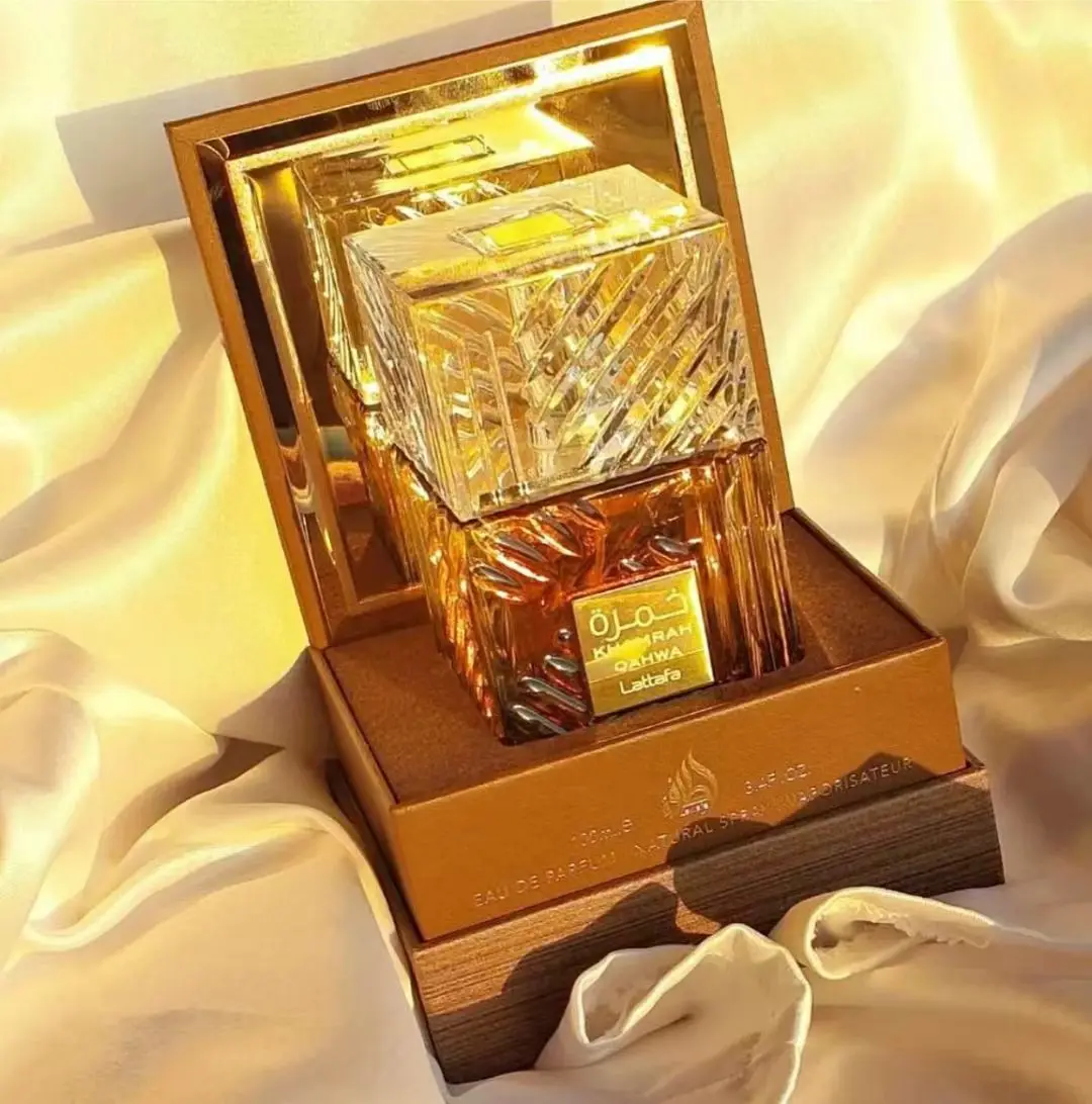 Lattafa Khamrah EDP 3,4 once – Profumo unisex color ambra calda e piccante alla vaniglia, regalo di festa di lusso a lunga durata