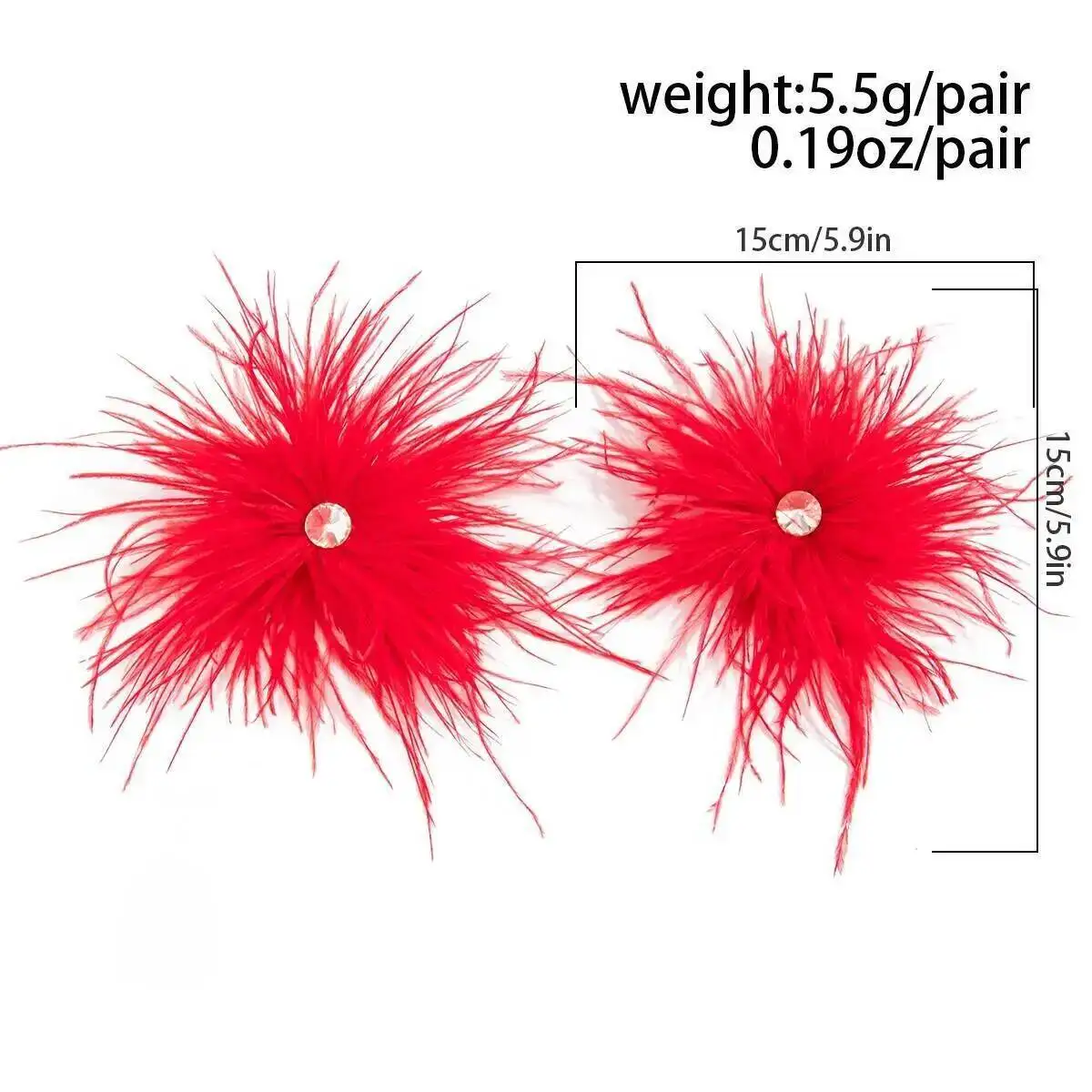 KunJoe Bohemian Colorful Feather Stud Earrings Women Vintage Exaggerate Large Round Earring Charm Wedding Banquet Party Jewelry - view 4
