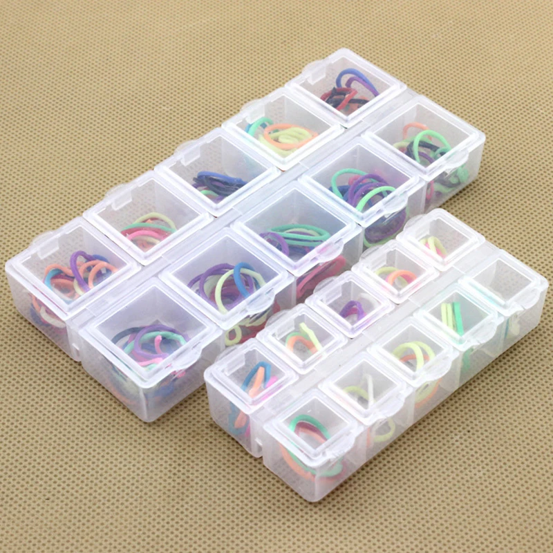 10 Gitter Kunststoff rechteckige Fach Aufbewahrung sbox Ohrringe Schmuck Perlen Box Container Display Aufbewahrung sbox