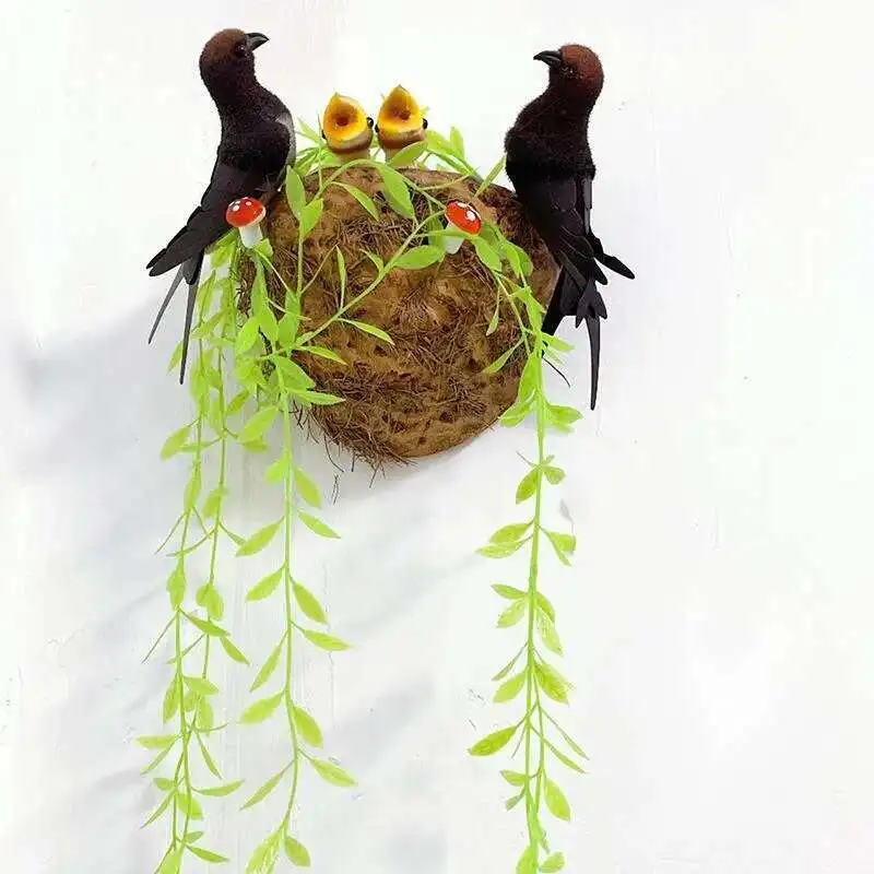 ابتلاع مقلد، عش الطيور، عش الطيور، ديكور منزلي ربيعي، ديكور ناعم، طائر مقلد #4