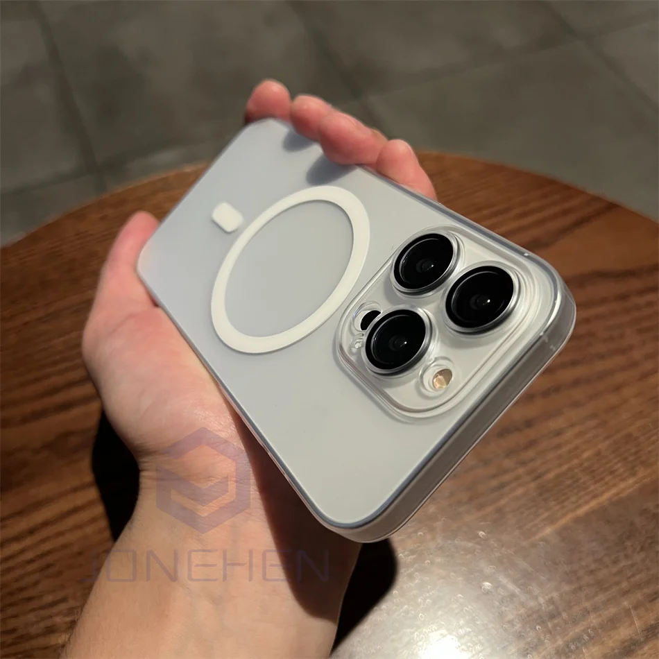 Ультратонкий матовый прозрачный магнитный чехол с беспроводной зарядкой для Magsafe для iPhone 17, Air 15, 14 Plus, 13, 12, 11, 16 Pro Max, задняя крышка для ПК