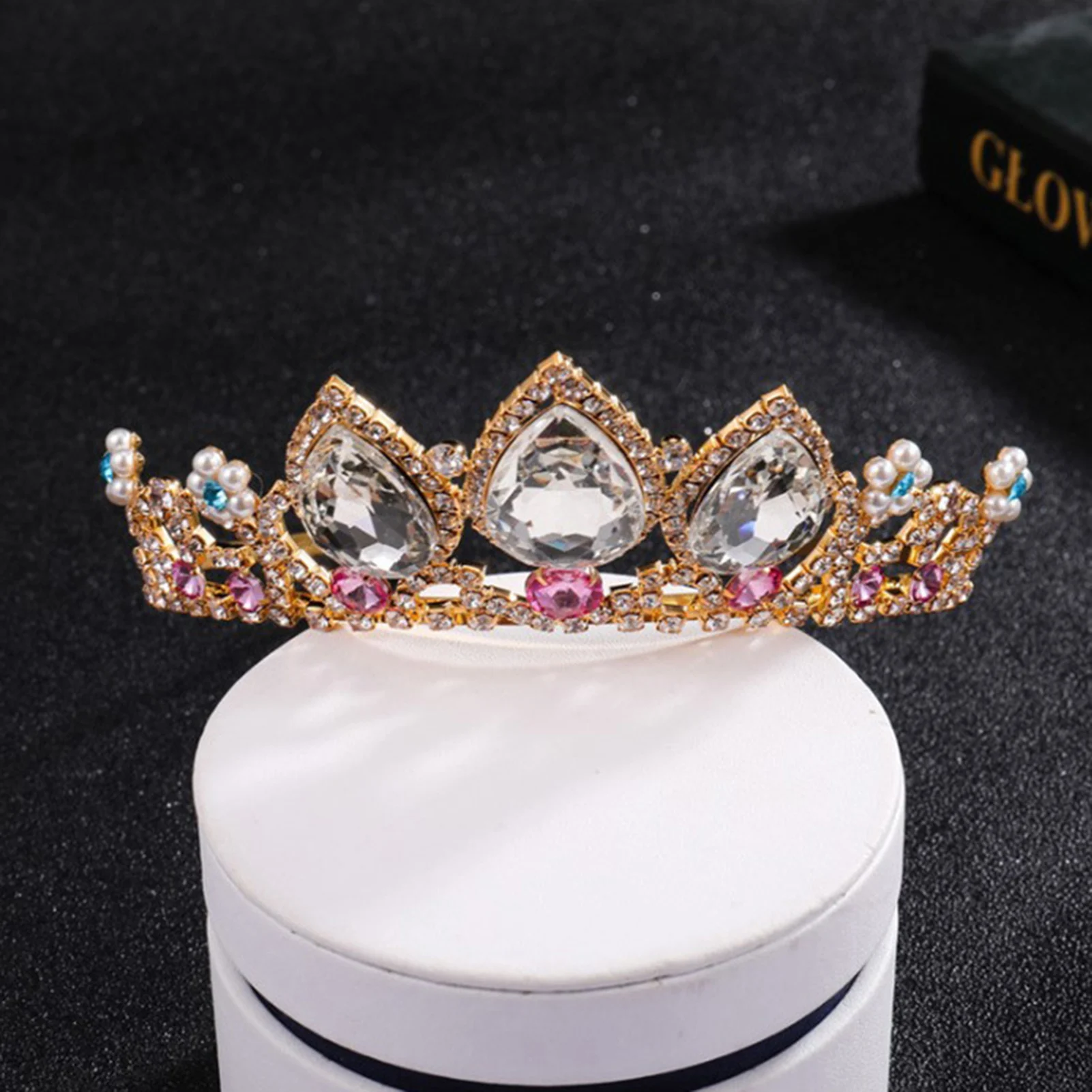 Princess Crowns for Women Girls Kids Shiny Rhinestone Tiaras Simple Crystal Headbands for Bride Wedding Hair Jewelry Accessory