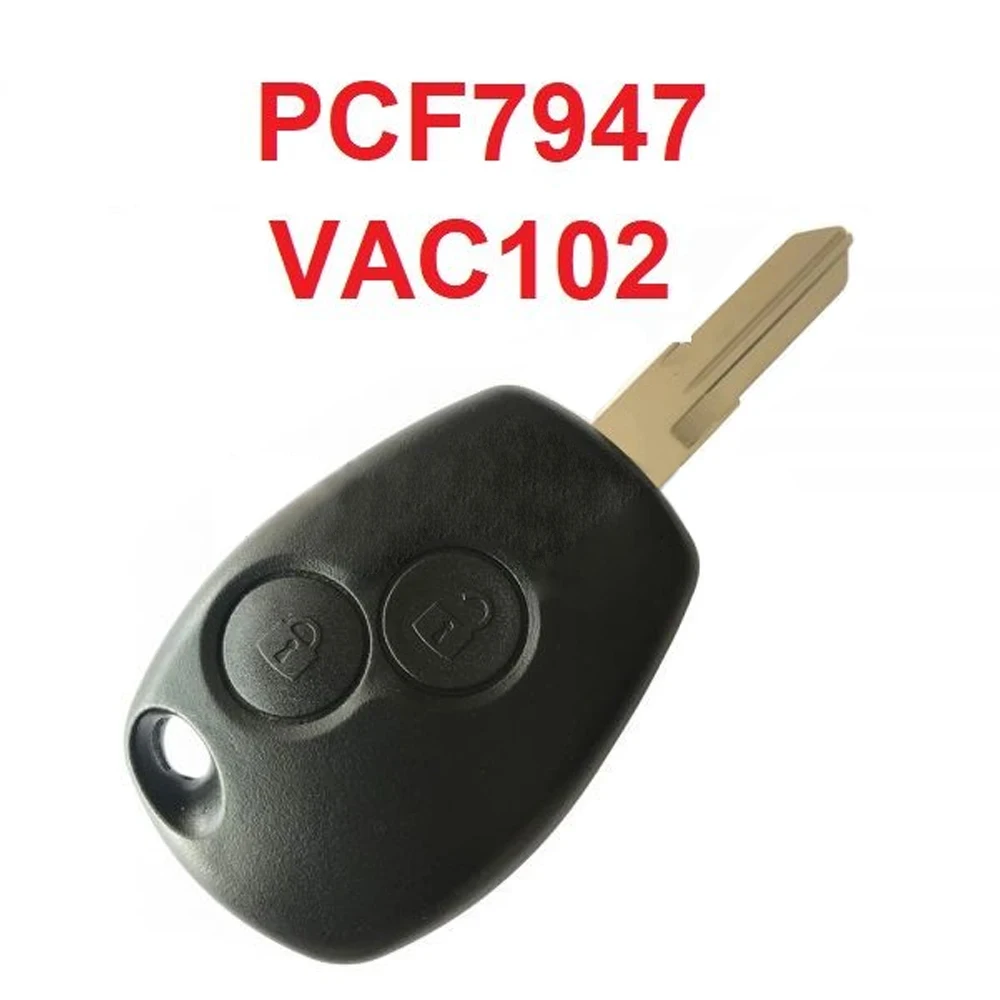 AOKTOOL-llave remota de 2 botones para Renault, 434 MHz, PCF7947, PCF7946, PCF7961M