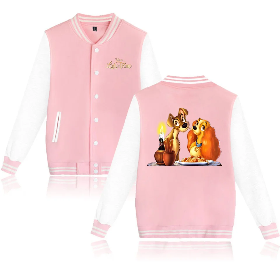 

Disney Lady and the Tramp Varsity Baseball Bomber Jacket Men Women Hip Hop Harajuku Jackets Kids Boys Girls Single Coats