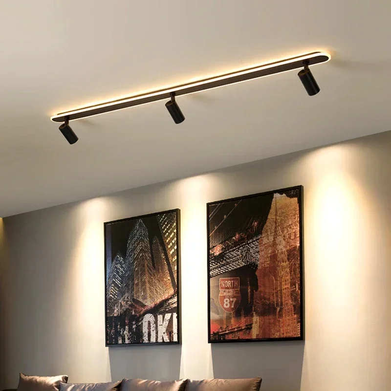 Imagem -02 - Nordic Smart Led Ceiling Lights Foco do Quarto Lâmpadas da Sala Iluminação Interior Branco Preto Decoração de Casa