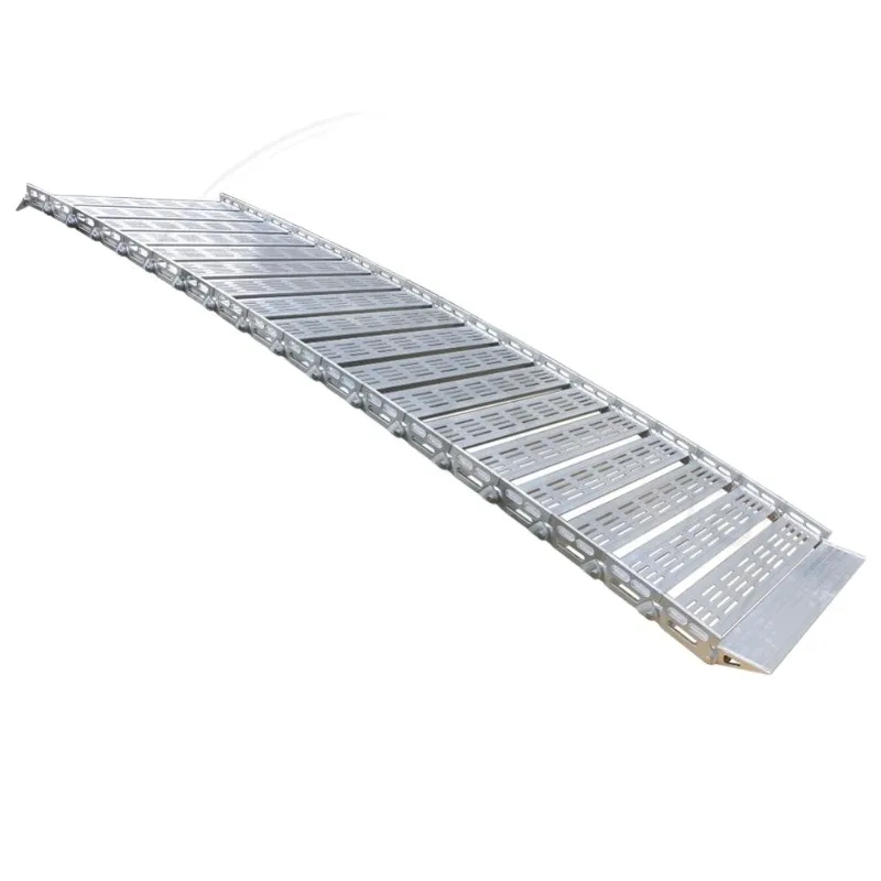 

Easy roll-up folding portable aluminium ramp with adjustable support frame