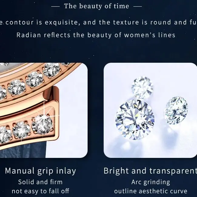 OUPINKE 3218 스위스 여성용 쿼츠 무브먼트 시계, 럭셔리 다이아몬드 사파이어 미러, 우아한 시계, 최고 오리지널 브랜드