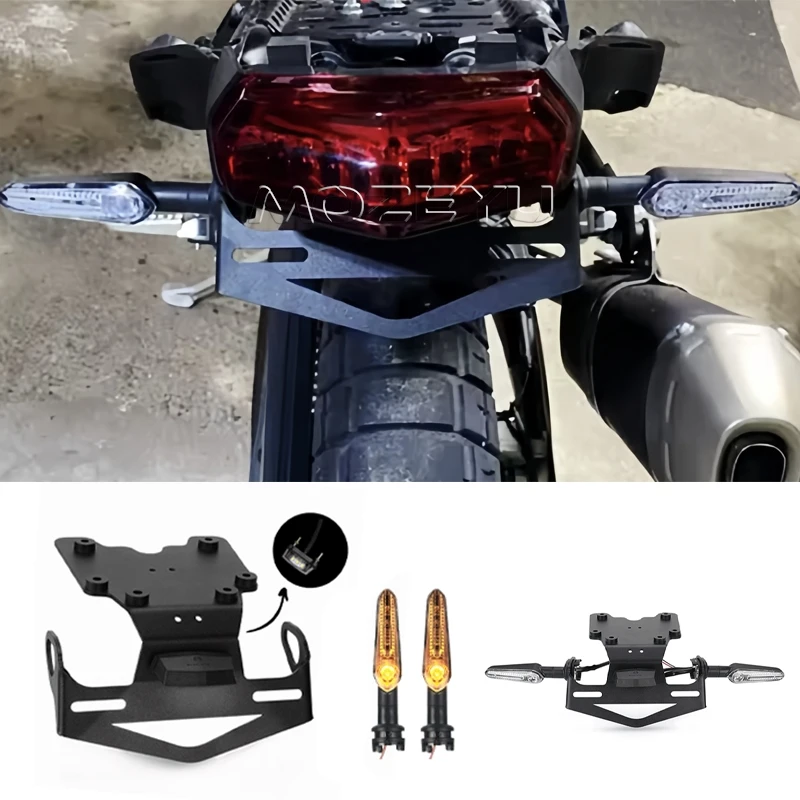 

2025 Tenere 700 Tail Fender Eliminator For Yamaha TENERE 700 WORLD RAID T7 XTZ700 2019-2026 License Plate Holder Bracket Light