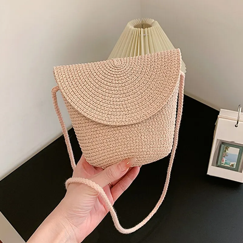 SUKUTU Sac De Plage En Paille Tissée Élégant - Sac Crossbody à Bandoulière Avec Poignée Top Handle Pour L'Été