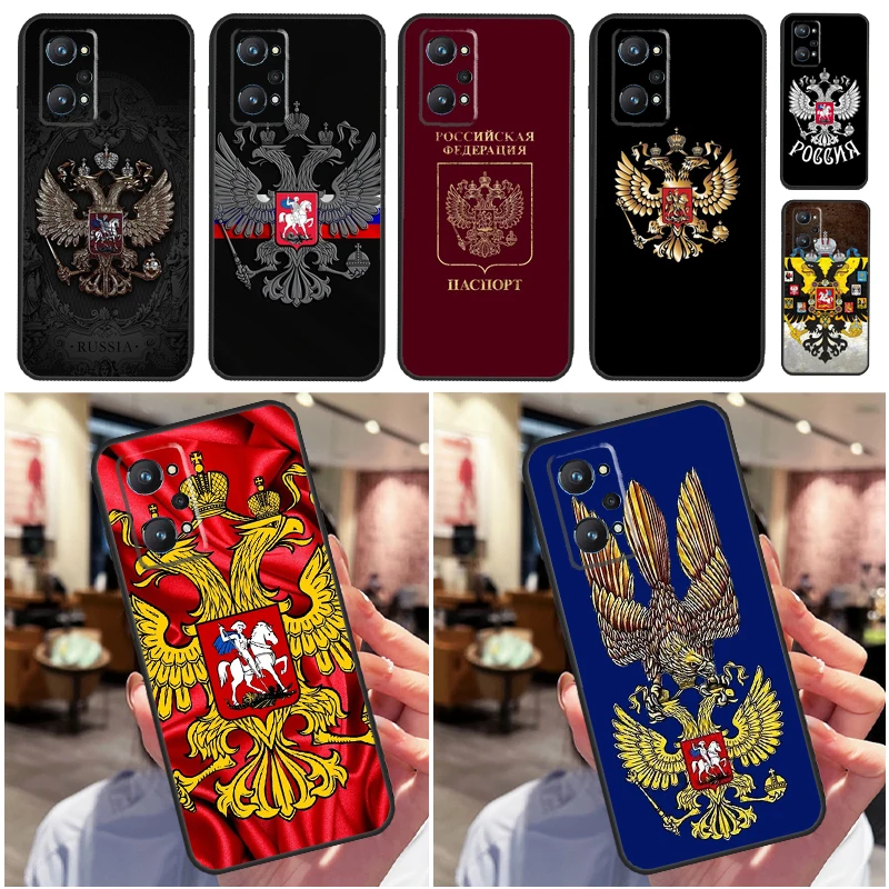 Russia Coat Of Arms Eagle Flag For OPPO Realme C33 C55 C35 C31 C30 C21Y C25 C11 C15 GT Neo 5 3T 2T 8 9 10 11 Pro Plus Case