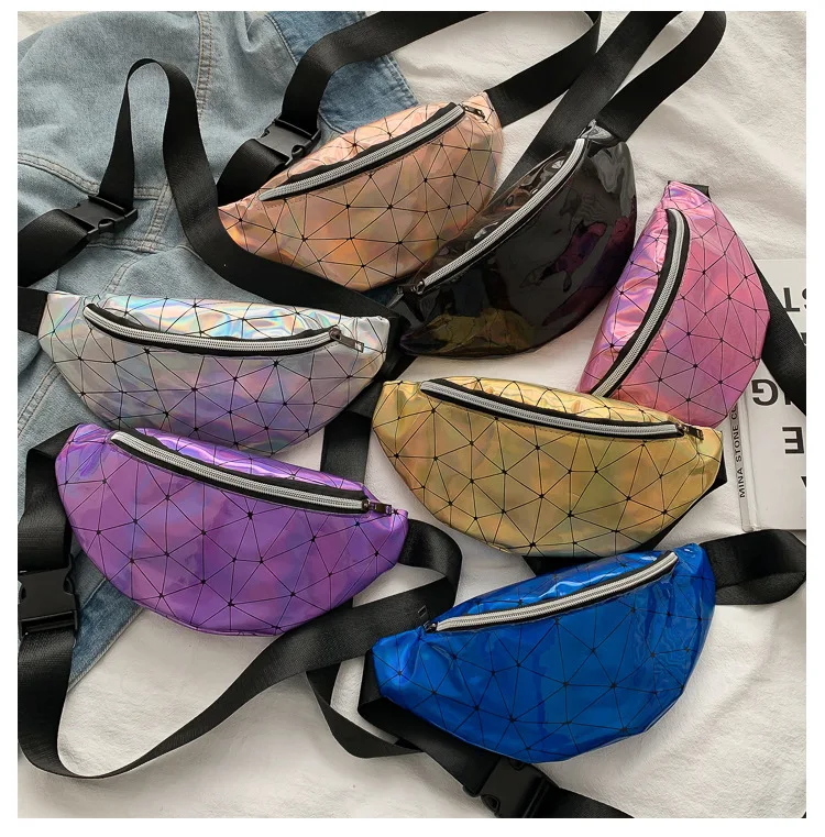 

New fanny pack, laser fanny pack, sequined women's shoulder oblique span bag, mobile phone change bag.