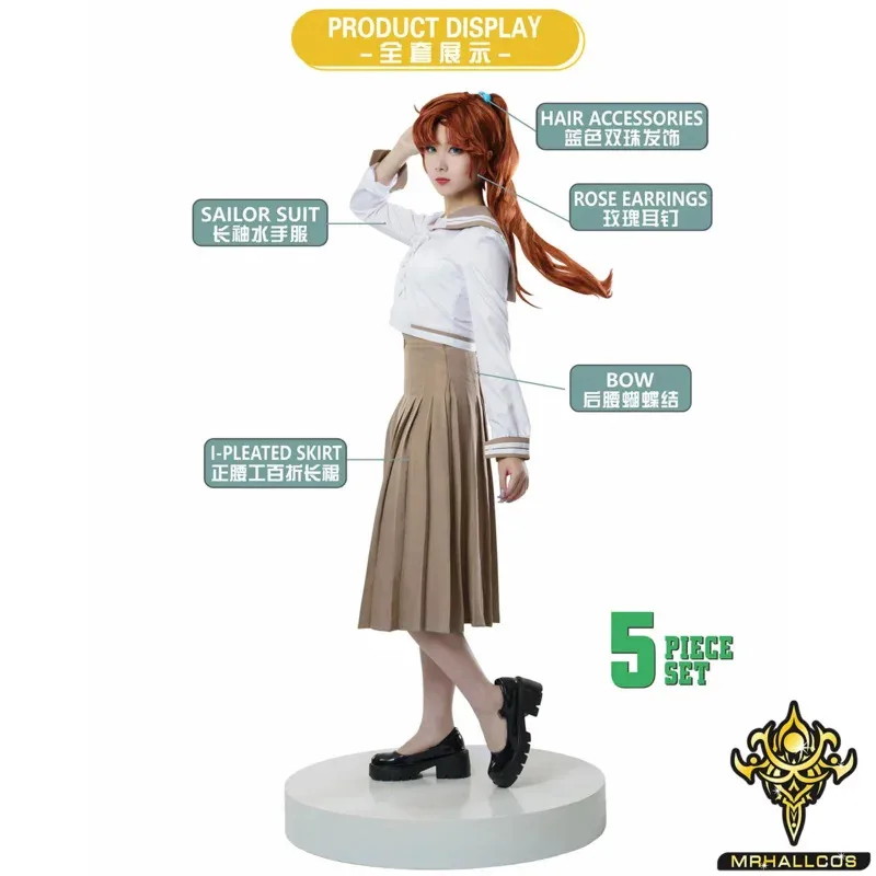 MRHALLCOS Anime Cosplay Sailor Jupiter Moons Makoto Kino Crystal School Uniform Dress Costume Halloween JK Party Kid Adult Women