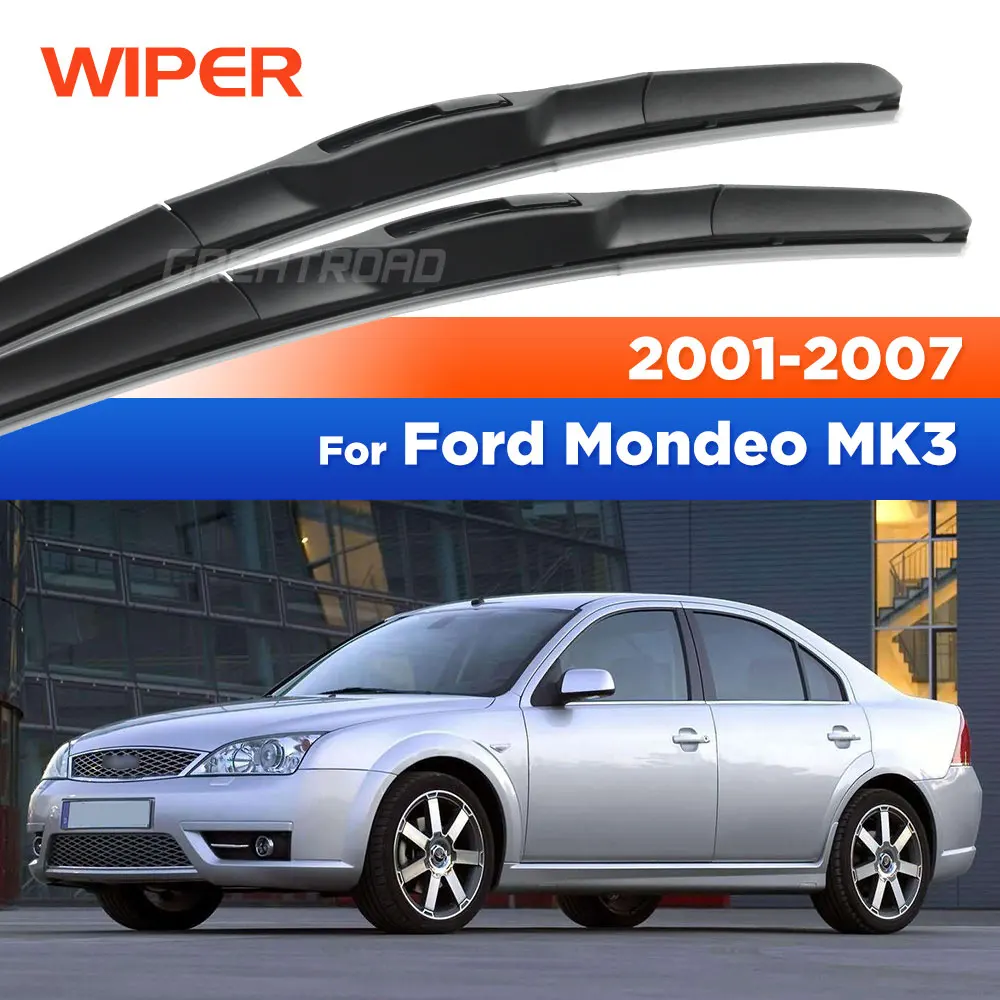 

LHD&RHD Front Wiper Blades For Ford Mondeo MK3 2001-2007 2002 2003 2004 2005 2006 Windshield Windscreen Window Brush 22"+20"