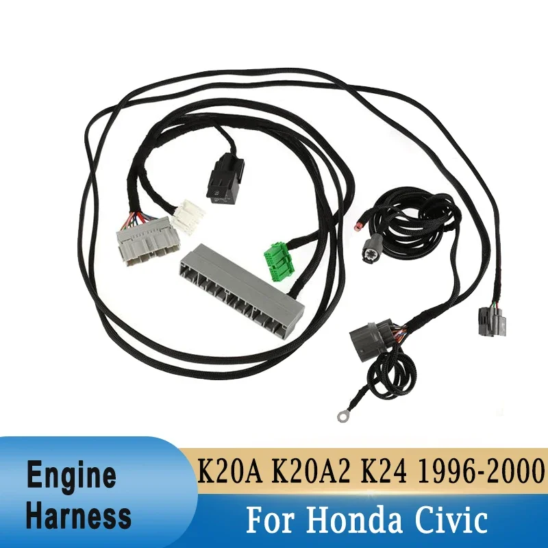 

For Honda Civic EG K Series K20A K20A2 K24 1996-2000 Fuel Pump Tach Speedo Starter signal O2 Sensors Conversion Wire Harness