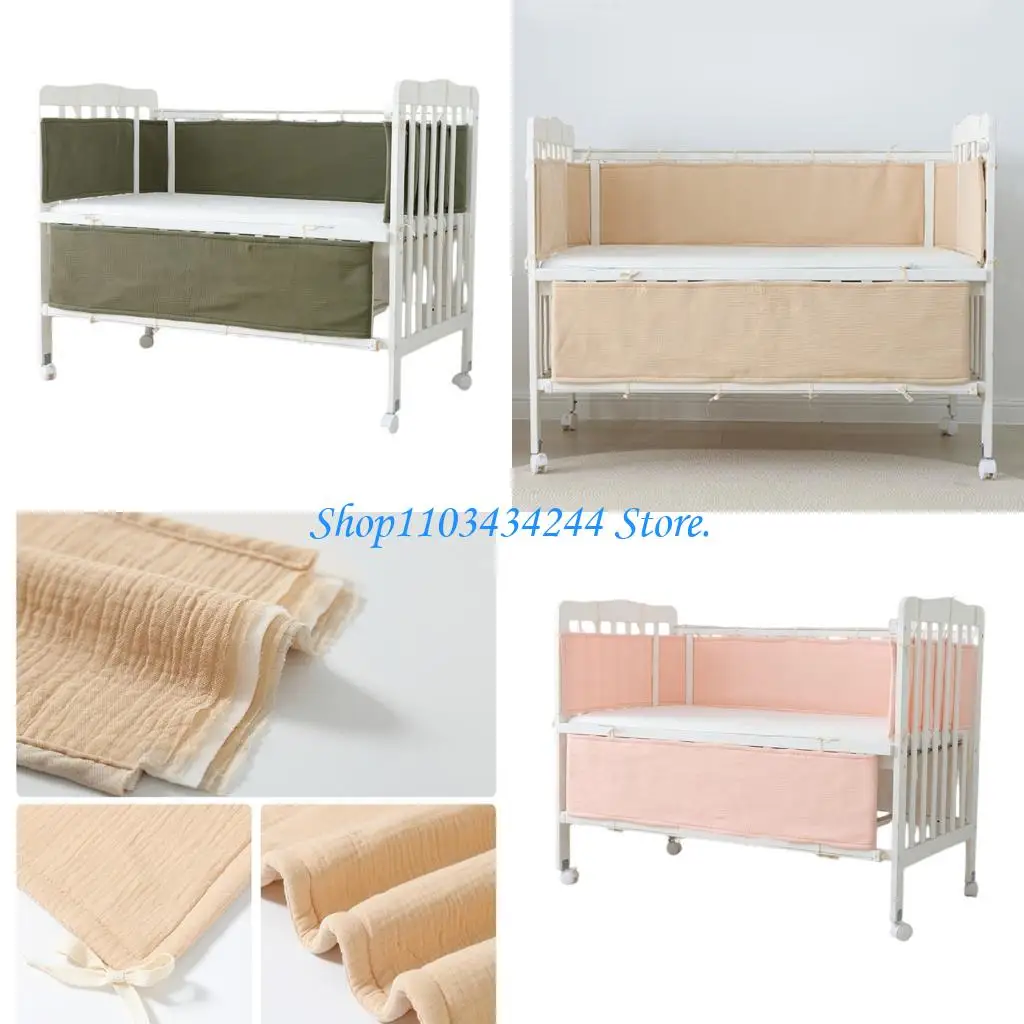 

2xUser Friendly Baby Bed Bumper Thick Cotton Padding Anti Fall Safety Solution