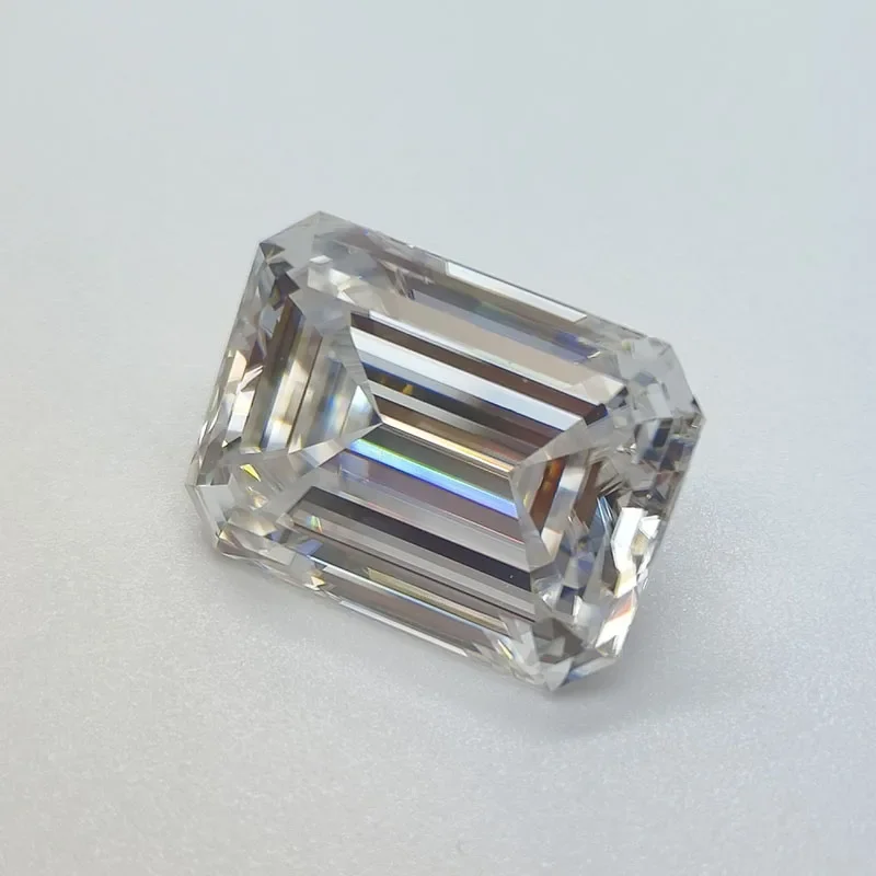 Moissanit Smaragdschliff D-Farbe mit Zertifikat VVS1 für Perlen, Charms, Schmuckherstellung, Halsketten, Ohrringe, Hauptmaterialien – Detail 5