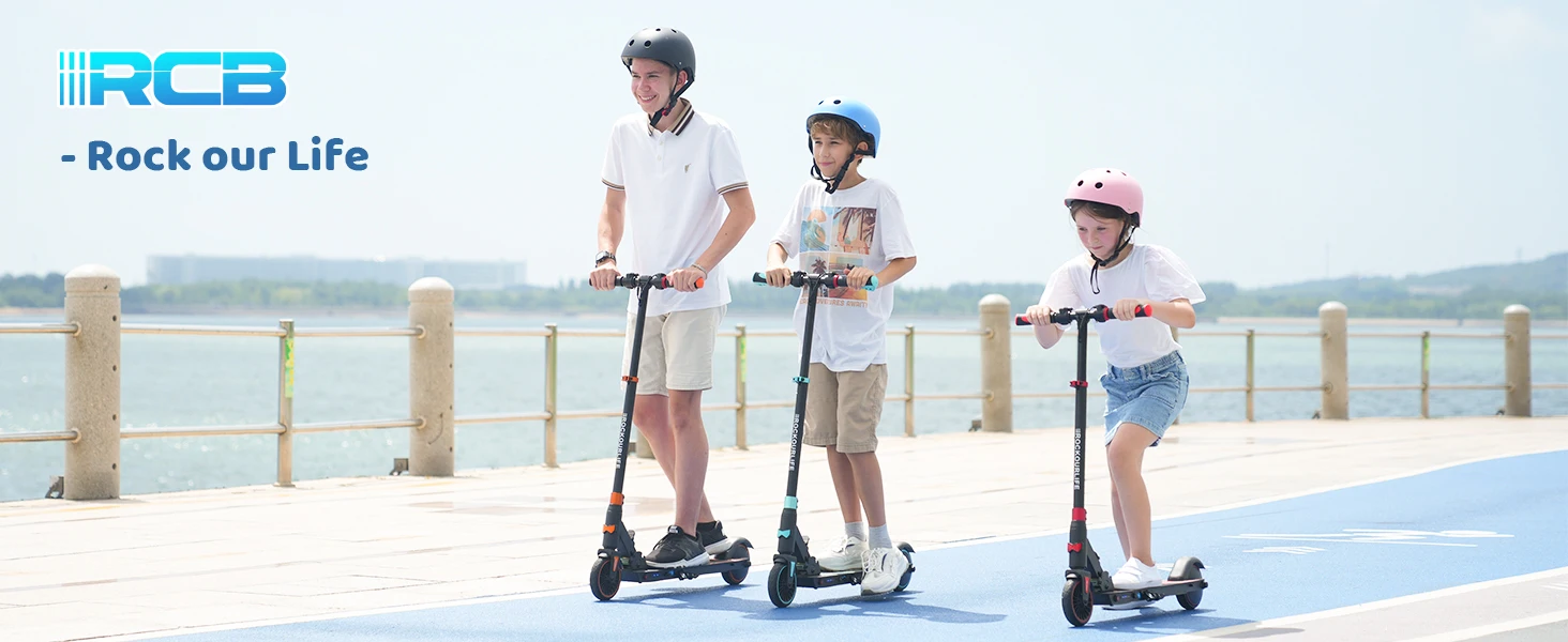 RCB Electric Scooter for Children Aged 8-12-16 Years, Only 7.55KG Foldable Electric Scooters, Two Types of Braking, Max 16 Km