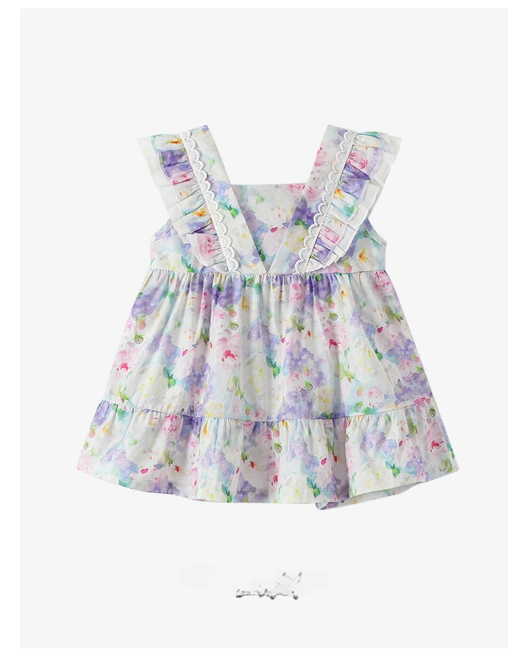 Baby Girl Dress Girls Dress Summer Strap 2024 Style Baby Girls Ruffled Baby Skirt Princess comfort Skirt Children Dress image 4