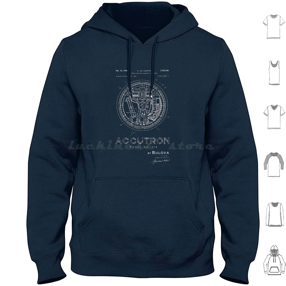 Accutron 214 Blueprint Patent Sudaderas con capucha Manga larga Accutron 214 Blueprint Patent