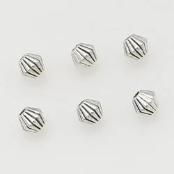 100pcs/lot Antique Craftwork Rhombus Geometry Small Loose Beads 4mm Braided Metal Spacer Charms DIY Bracelets Jewelry Findings