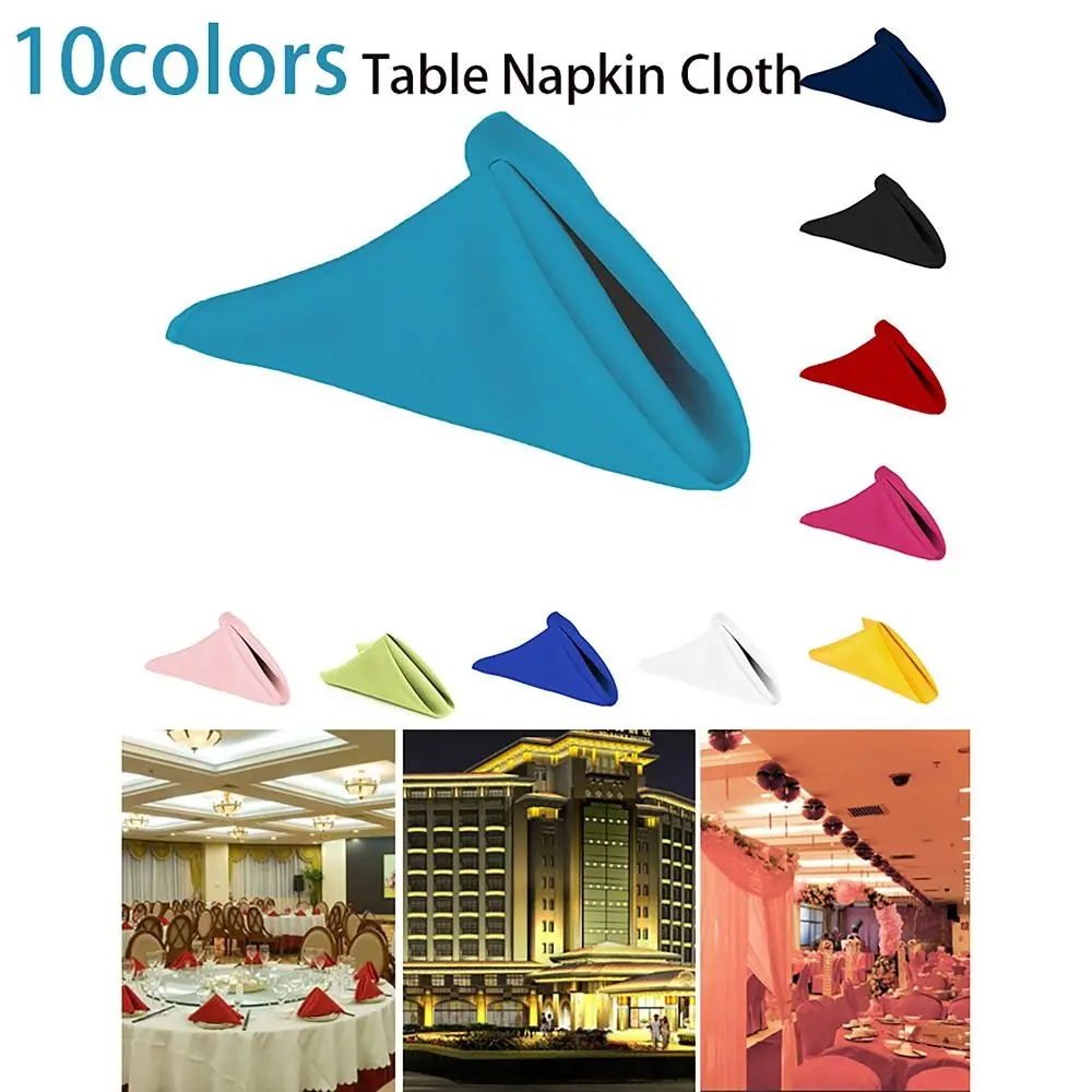 

Soft 40x40cm Table Napkin Square Dinner Decor Handkerchief Satin Cloth Banquet