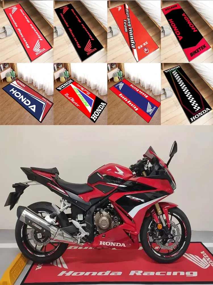 HONDA Motorrad-Teppich, Garagenmatte, Rennsport-Design, Moto-Display, Motorrad-Displaymatte, Rutschfeste Heimdekoration, Wohnzimmerteppich