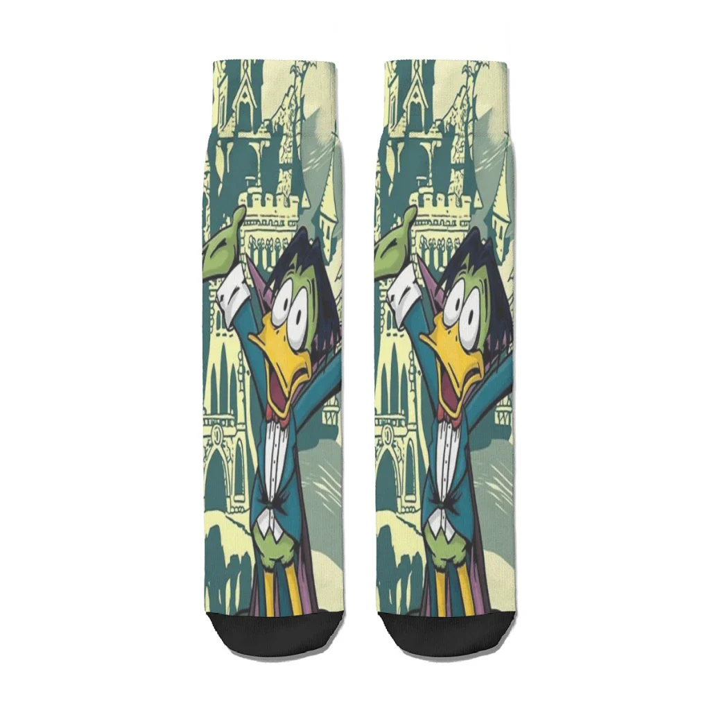 Count Duckula  Vampire Lord the Castle  Straight Socks Male Mens Women Winter Stockings Polyester Hip Hop