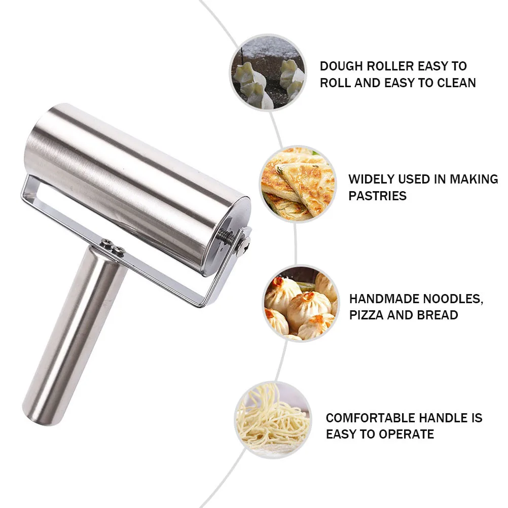 الفولاذ المقاوم للصدأ شوبك غير عصا أداة فرد العجين للخبز البيتزا المعجنات المعكرونة أواني المطبخ عصا لف زلابية