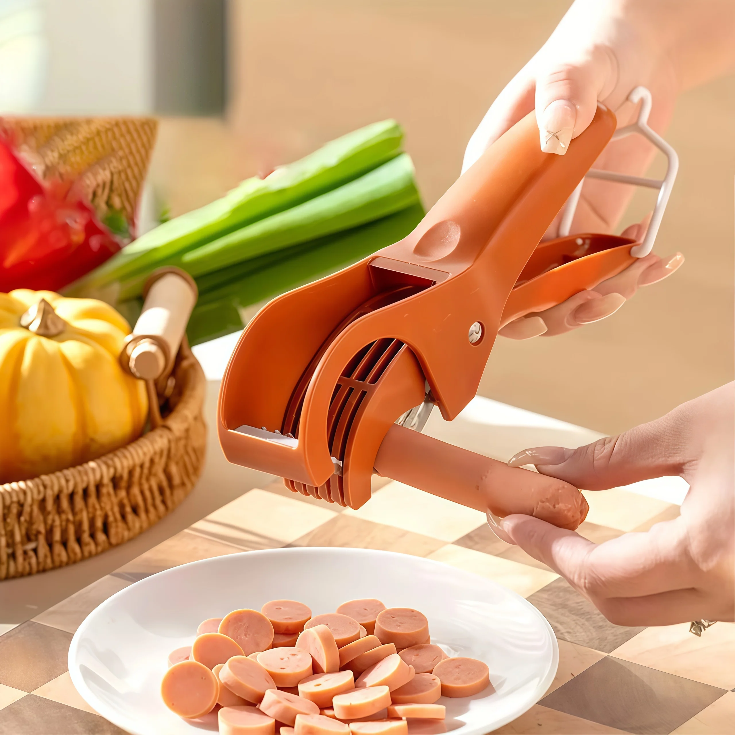 New Kitchen Stainless Steel Fruit And Vegetable Slicer, Multifunctional Vegetable Salad Fruit Slicer, Camping Vegetable Slicer