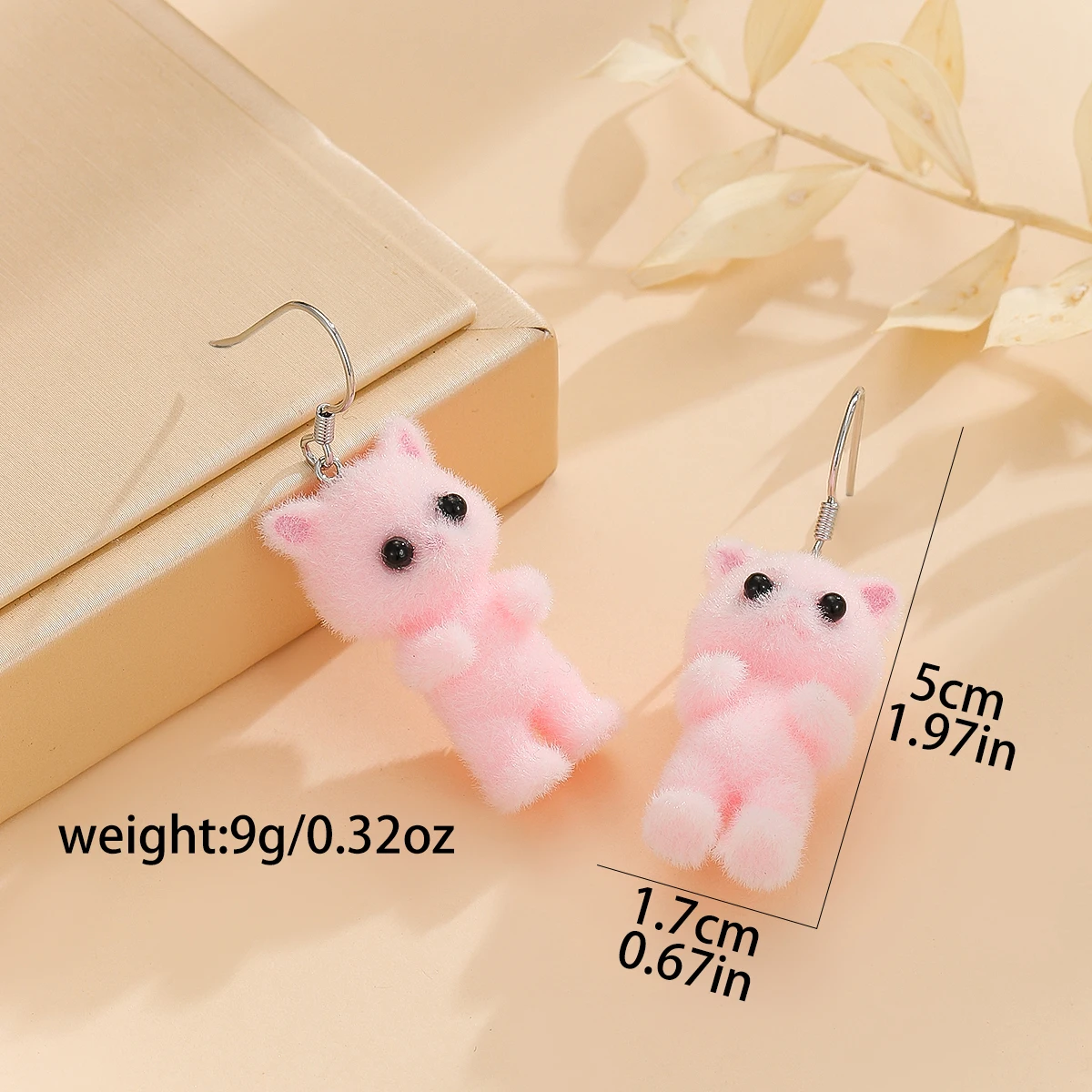 Light Luxury Three-dimensional Plush Cute Flocked Versatile Earrings Animal Earrings As A Gift For Your Girlfriend